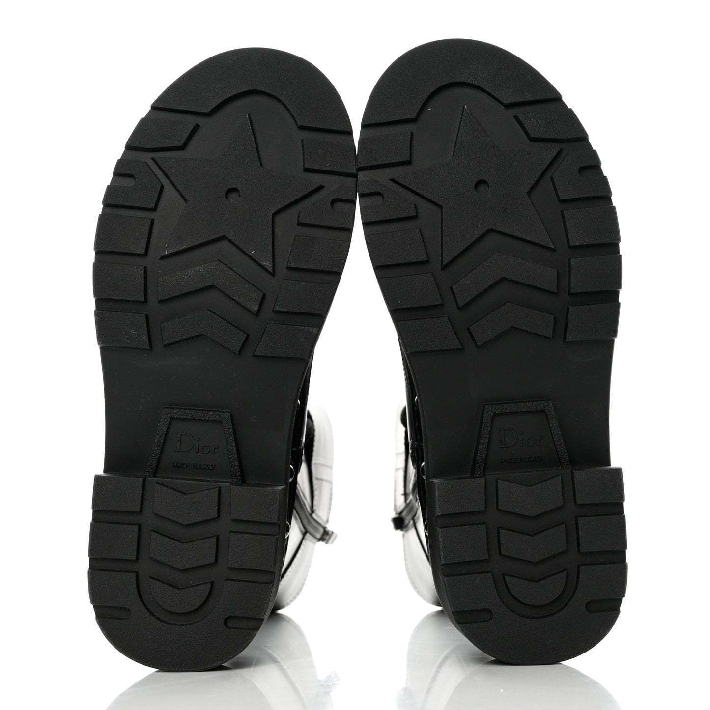 Calfskin Diorquake 25mm Combat Boots 36.5 Black