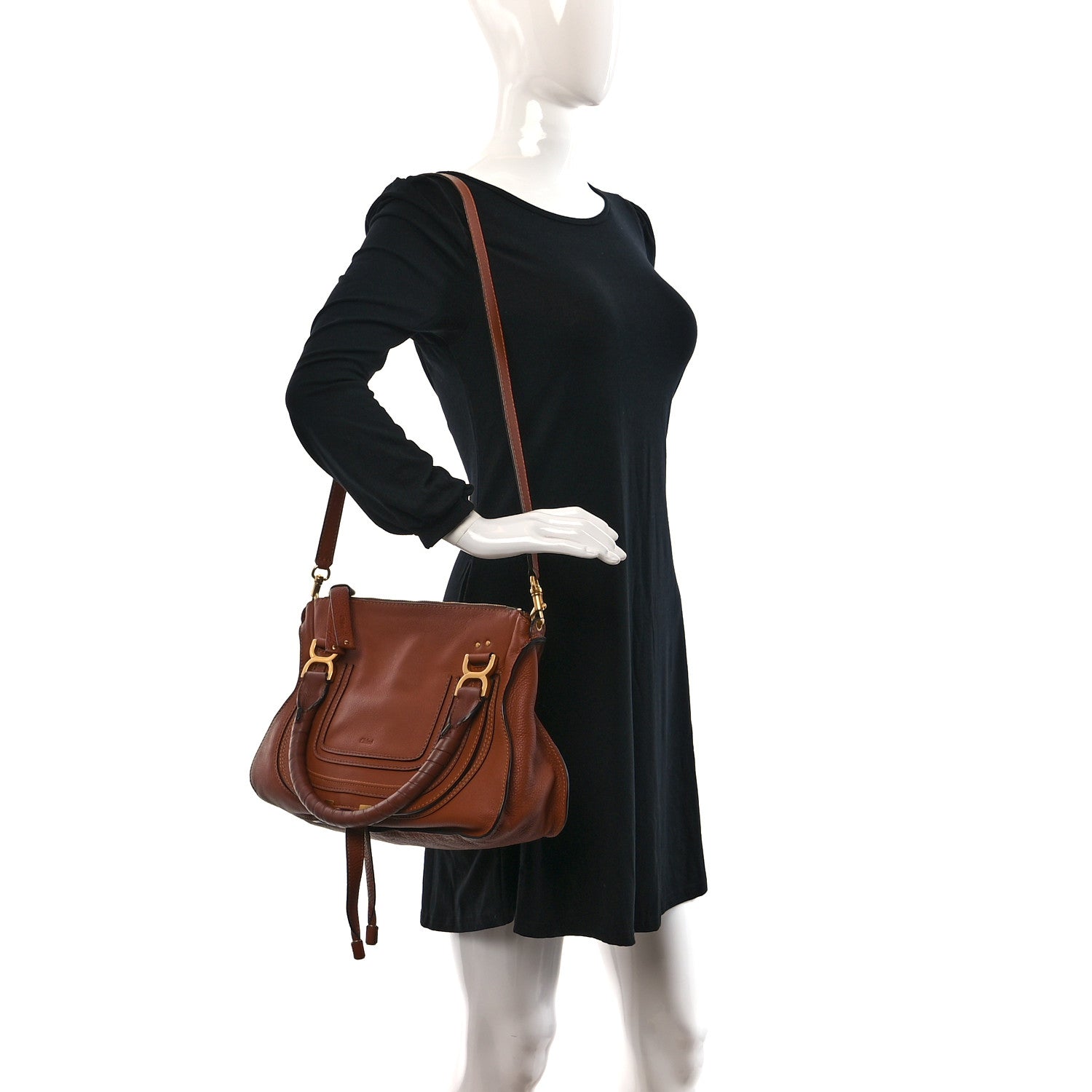 Chloe Calfskin Medium Marcie Satchel Tan 2 of 10