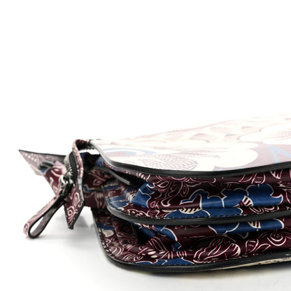 Valentino Garavani Calfskin Floral Print Mime Hobo Burgundy 8 of 9