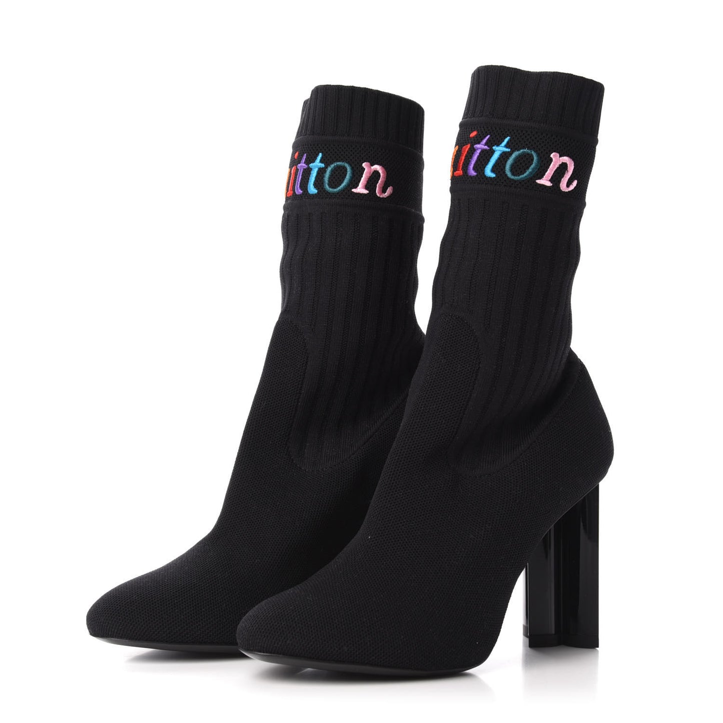 Stretch Fabric New Wave Silhouette Ankle Boots 38 Black