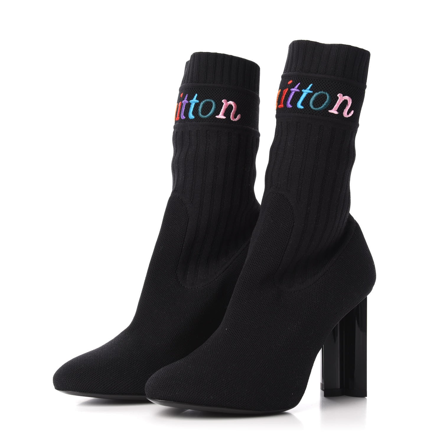 Louis Vuitton Stretch Fabric New Wave Silhouette Ankle Boots 38 Black 3 of 7