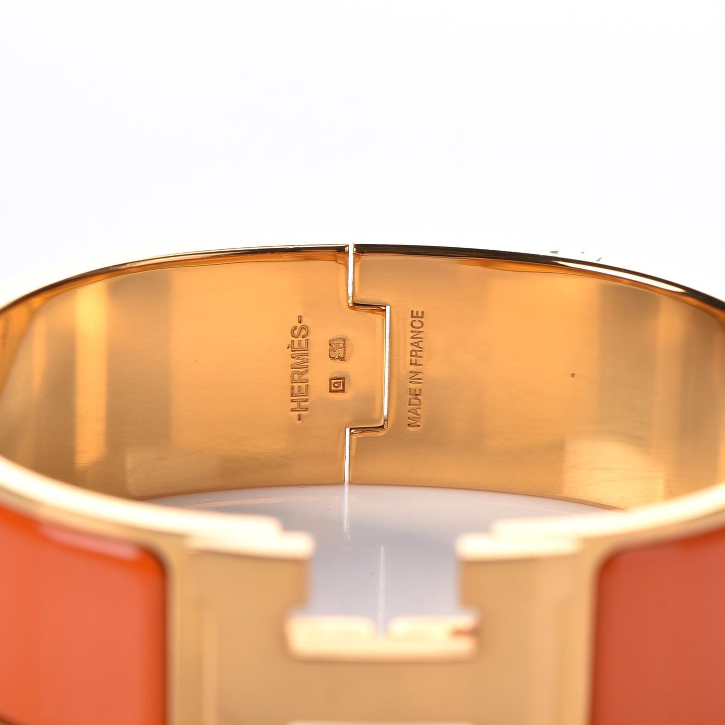 Enamel Wide Clic Clac H Bracelet GM Orange