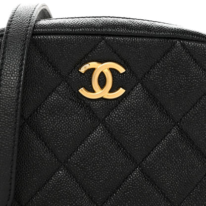 Chanel Shiny Caviar Quilted Chain Melody Camera Bag Black 8 of 10