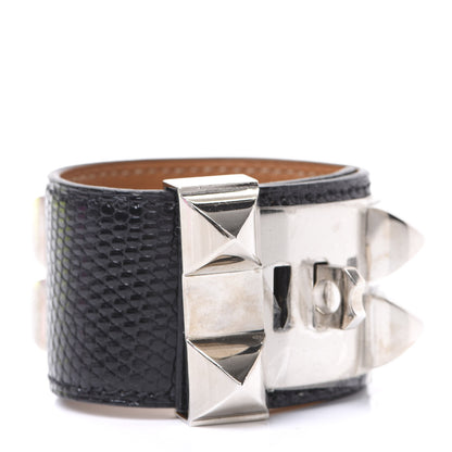 Hermes Lizard Collier De Chien CDC Bracelet S Black 2 of 5