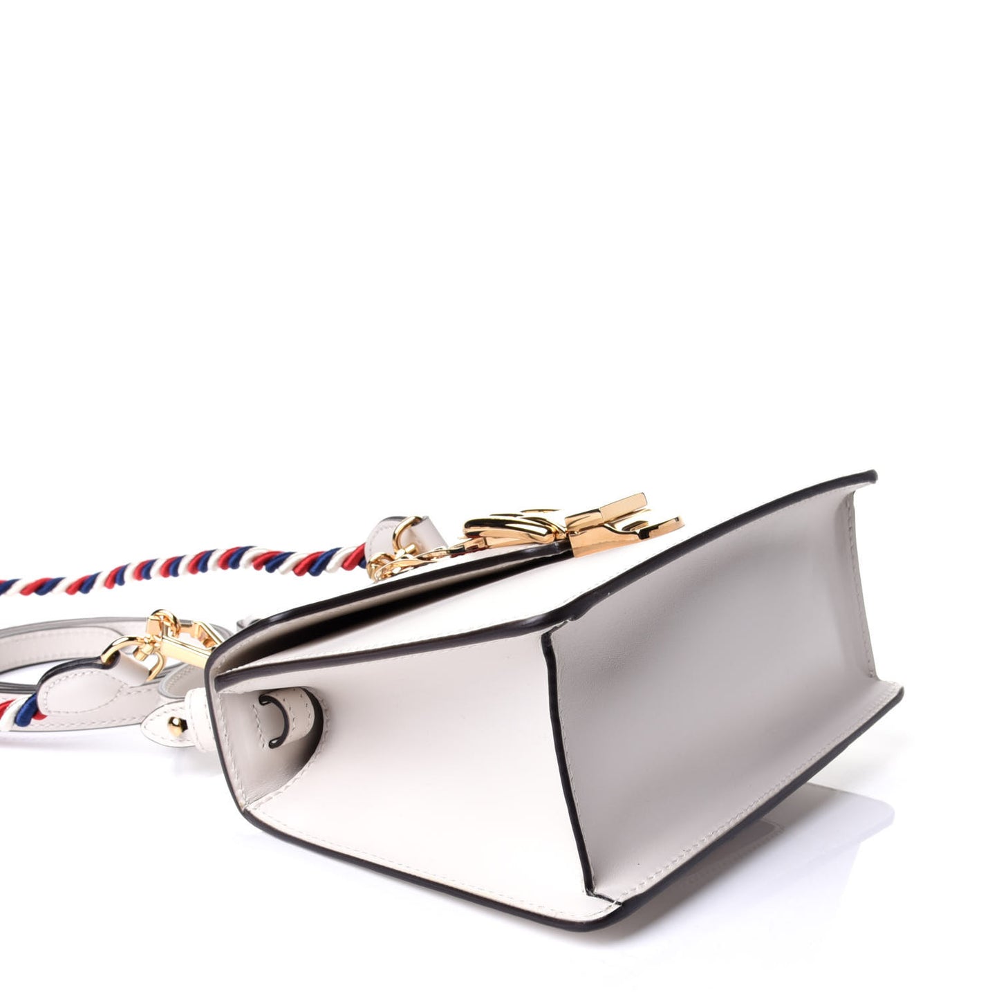 Calfskin Mini Sylvie Top Handle Bag White