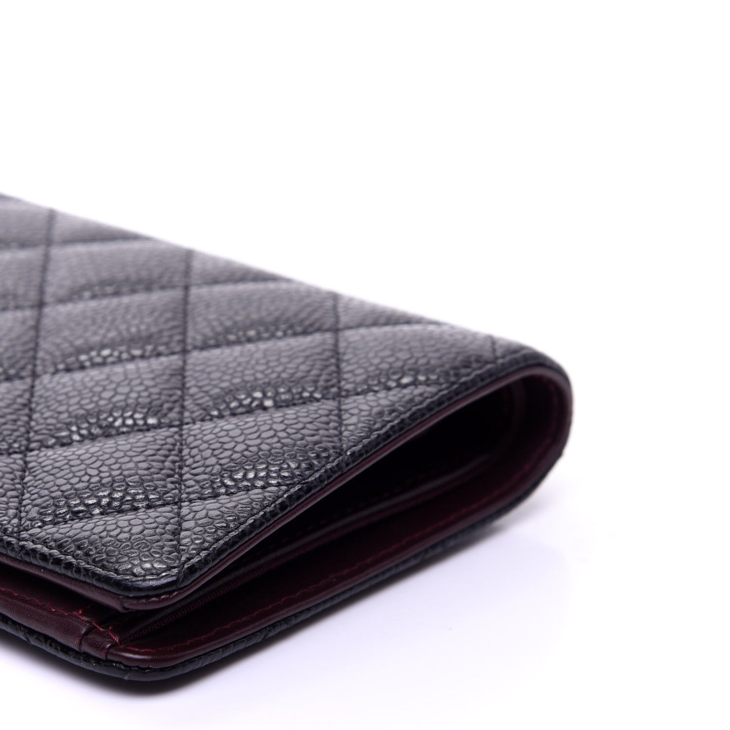 Caviar Quilted Yen Wallet Black