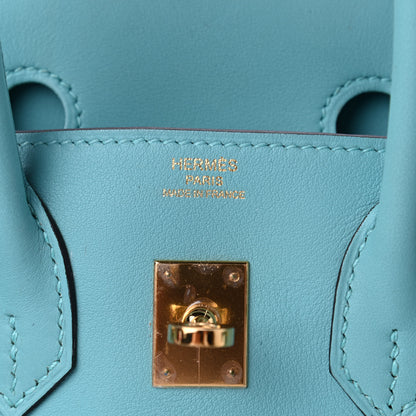Hermes Swift Birkin 25 Bleu Atoll 6 of 12