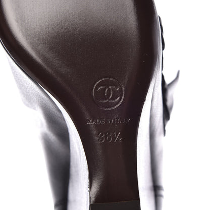 Chanel Calfskin Ankle Wedge Boots 38.5 Black 6 of 9