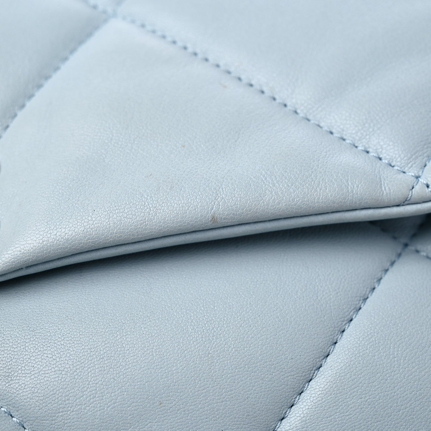 Goatskin Quilted Maxi Chanel 19 Flap Light Blue
