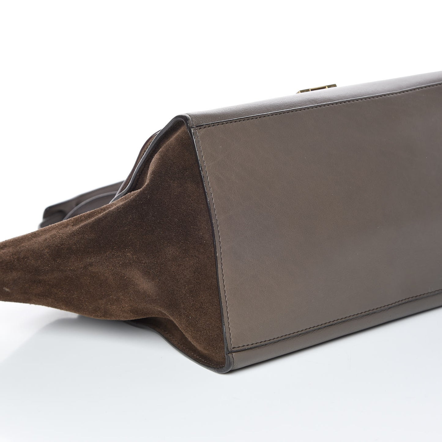 Calfskin Suede Medium Tri-Color Trapeze Taupe