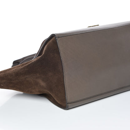 Celine Calfskin Suede Medium Tri-Color Trapeze Taupe 15 of 23