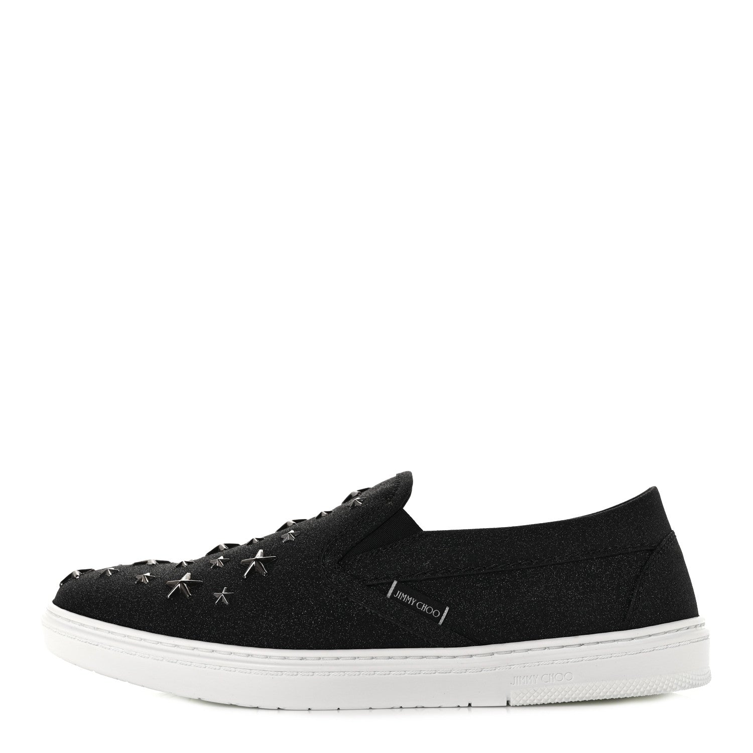 Jimmy Choo Fine Glitter Suede Mens Grove Sneakers 41.5 Black 1 of 8