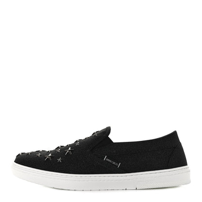 Jimmy Choo Fine Glitter Suede Mens Grove Sneakers 41.5 Black 1 of 8
