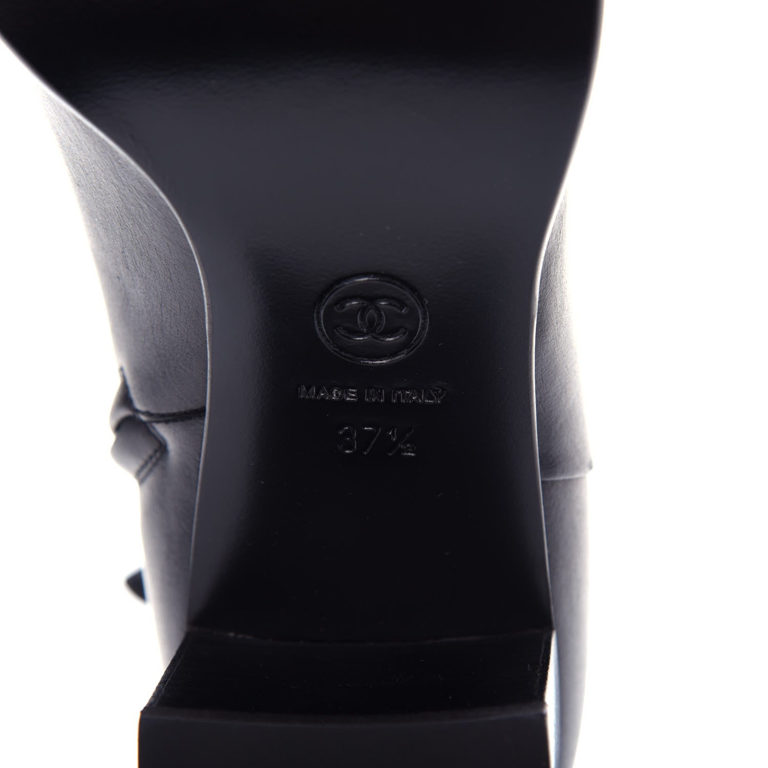 Chanel Calfskin CC Ankle Boots 37.5 Black 9 of 11