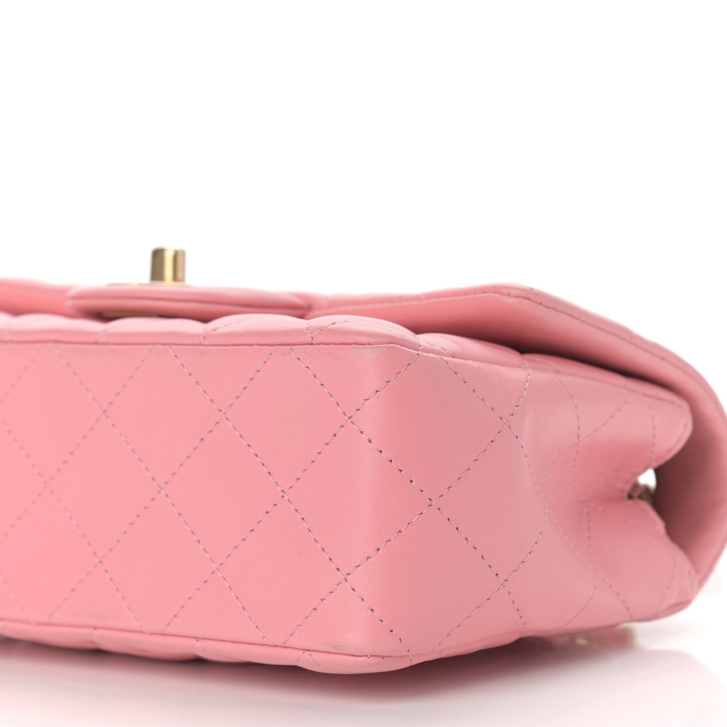 Lambskin Quilted Mini Rectangular Flap Pink