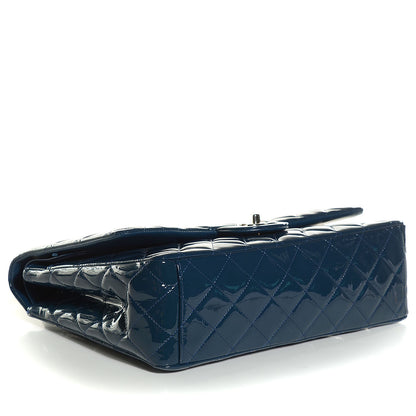 Chanel Patent Quilted Maxi Double Flap Navy Blue 4 of 9