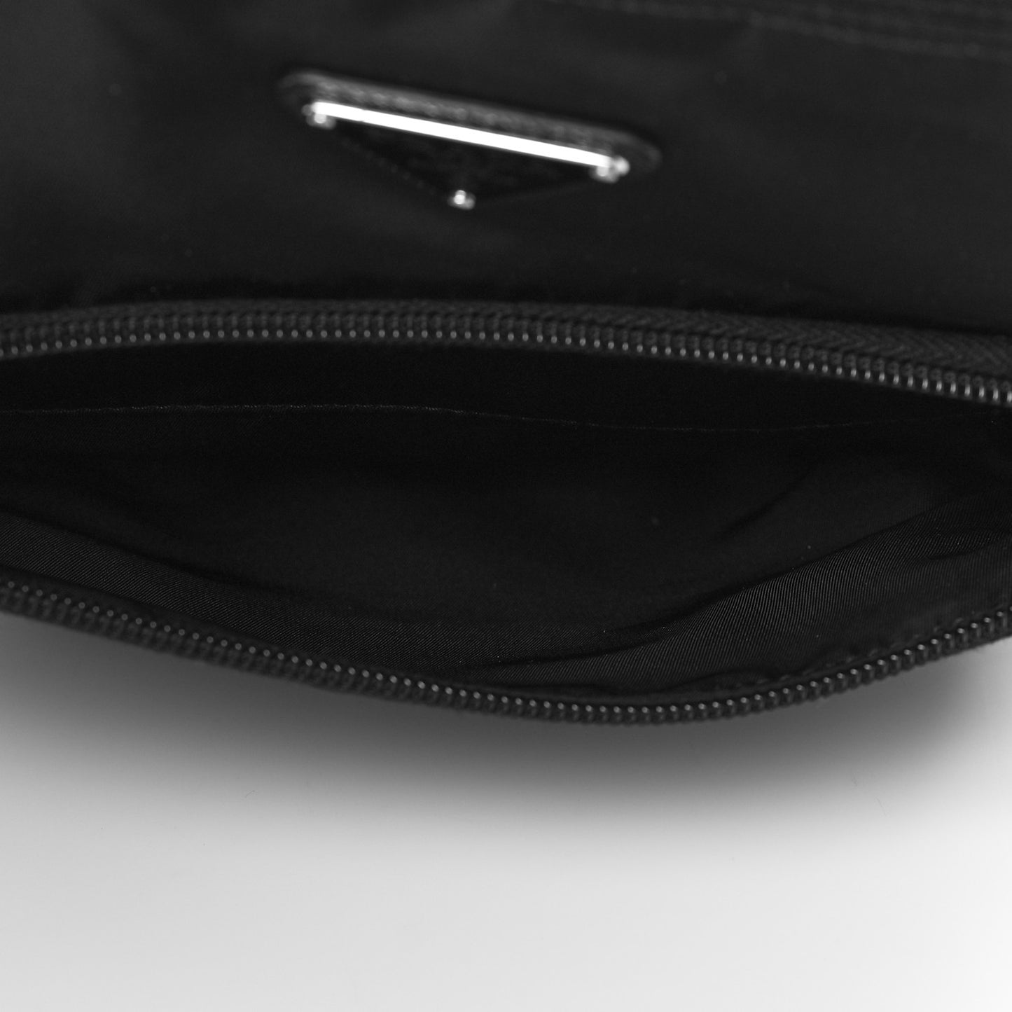 Nylon Saffiano Flat Messenger Bag Black