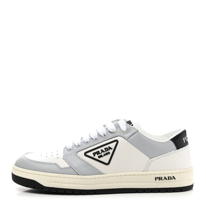 Prada Vitello Sport Spazzolato Rois Rubber Triangle Logo Perforated Womens District Low Top 30mm Sneakers 37 White Fiordaliso 1 of 10