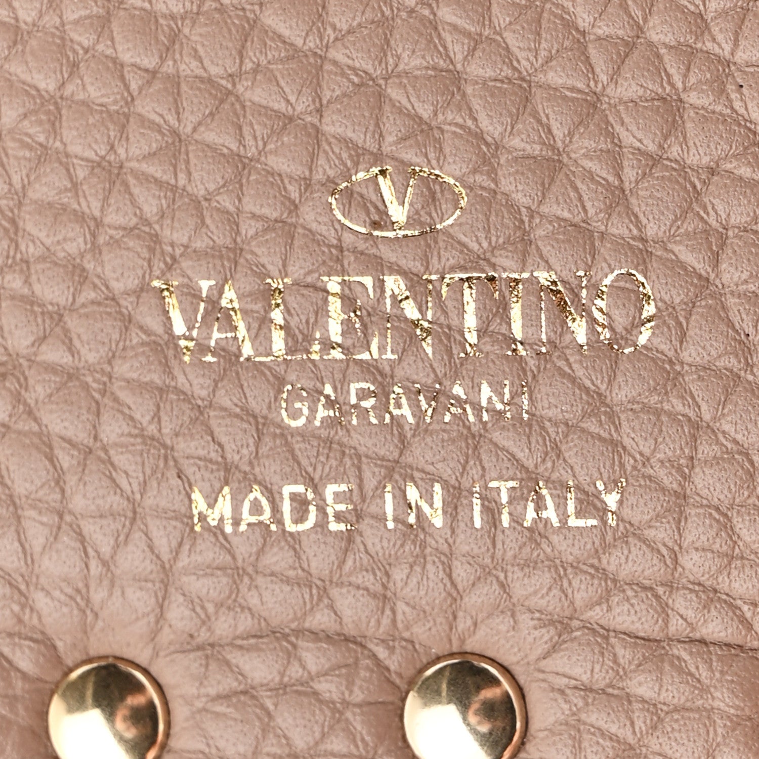 Valentino Garavani Grainy Calfskin Rockstud Coin Purse Card Holder Poudre 7 of 8