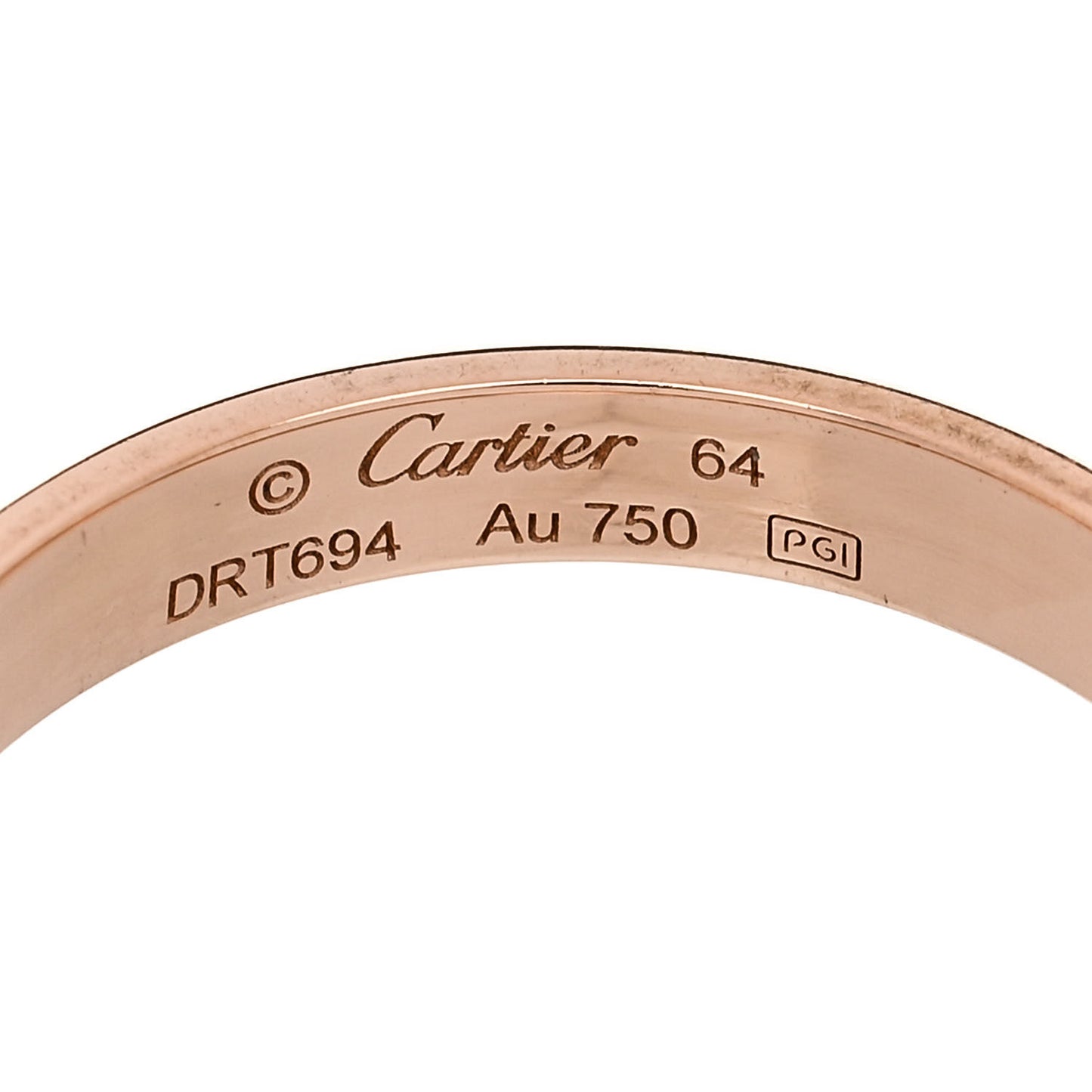 18K Pink Gold 3.5mm LOVE Wedding Band Ring 64 10.75