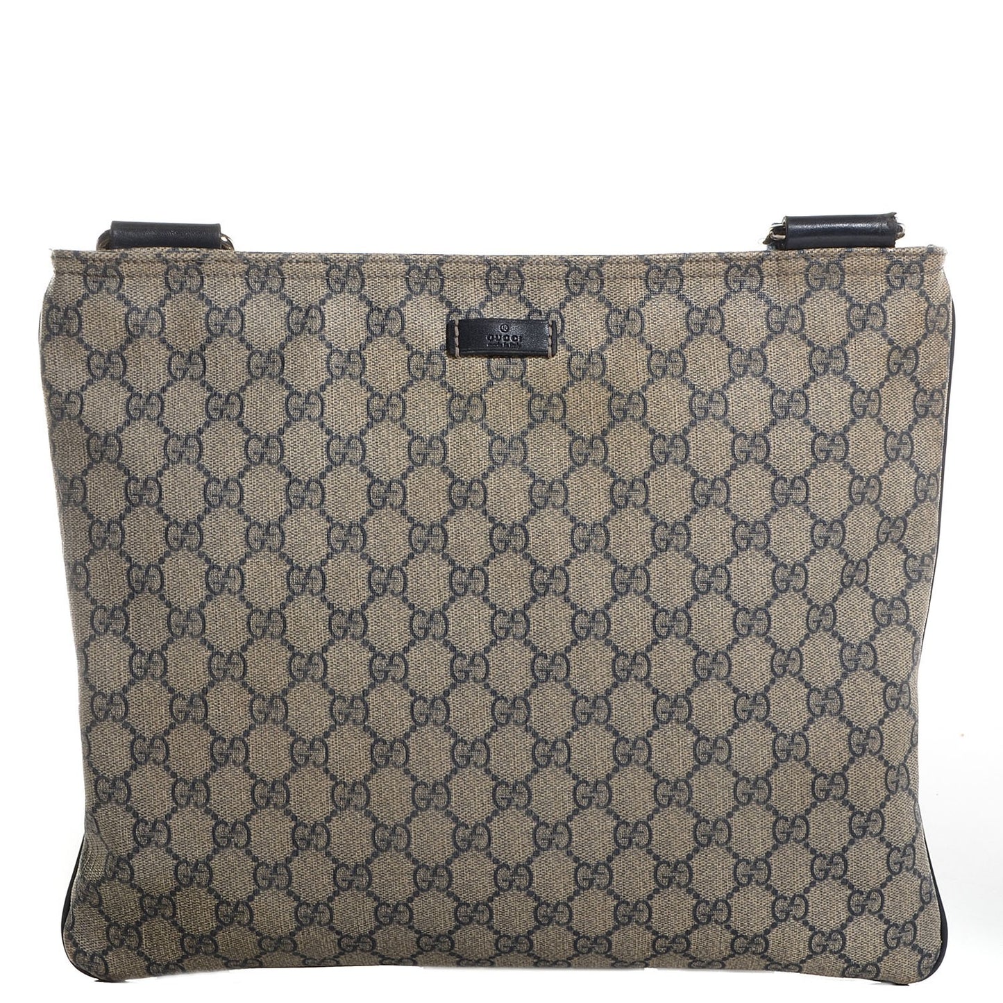 GG Plus Monogram Large Flat Messenger Bag Beige Blue