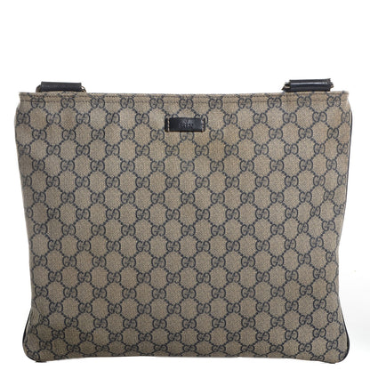 Gucci GG Plus Monogram Large Flat Messenger Bag Beige Blue 1 of 9