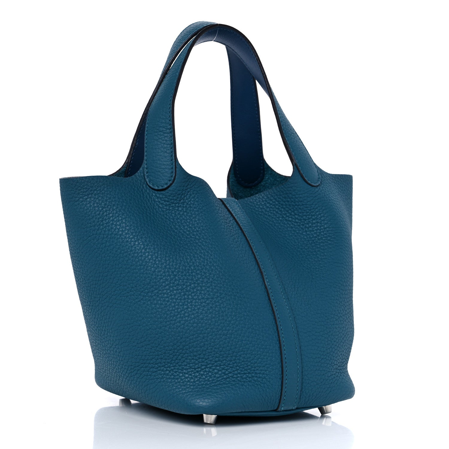 Hermes Taurillon Clemence Swift Eclat Picotin Lock 18 PM Vert Bosphore Deep Bleu 3 of 9