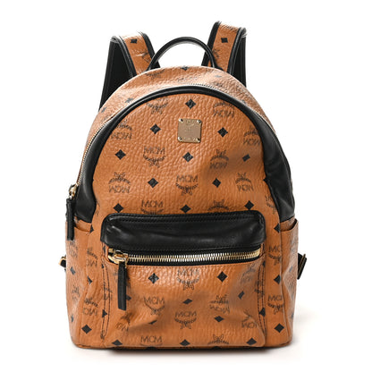 MCM Visetos Small Stark Backpack Cognac Black 1 of 9