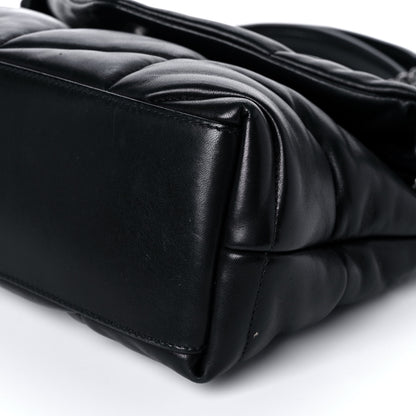 Saint Laurent Lambskin Quilted Small Loulou Puffer Monogram Chain Satchel Black 10 of 13