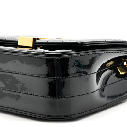 Saint Laurent Patent Calfskin Matelasse Monogram Small Vicky Chain Bag Black 10 of 11
