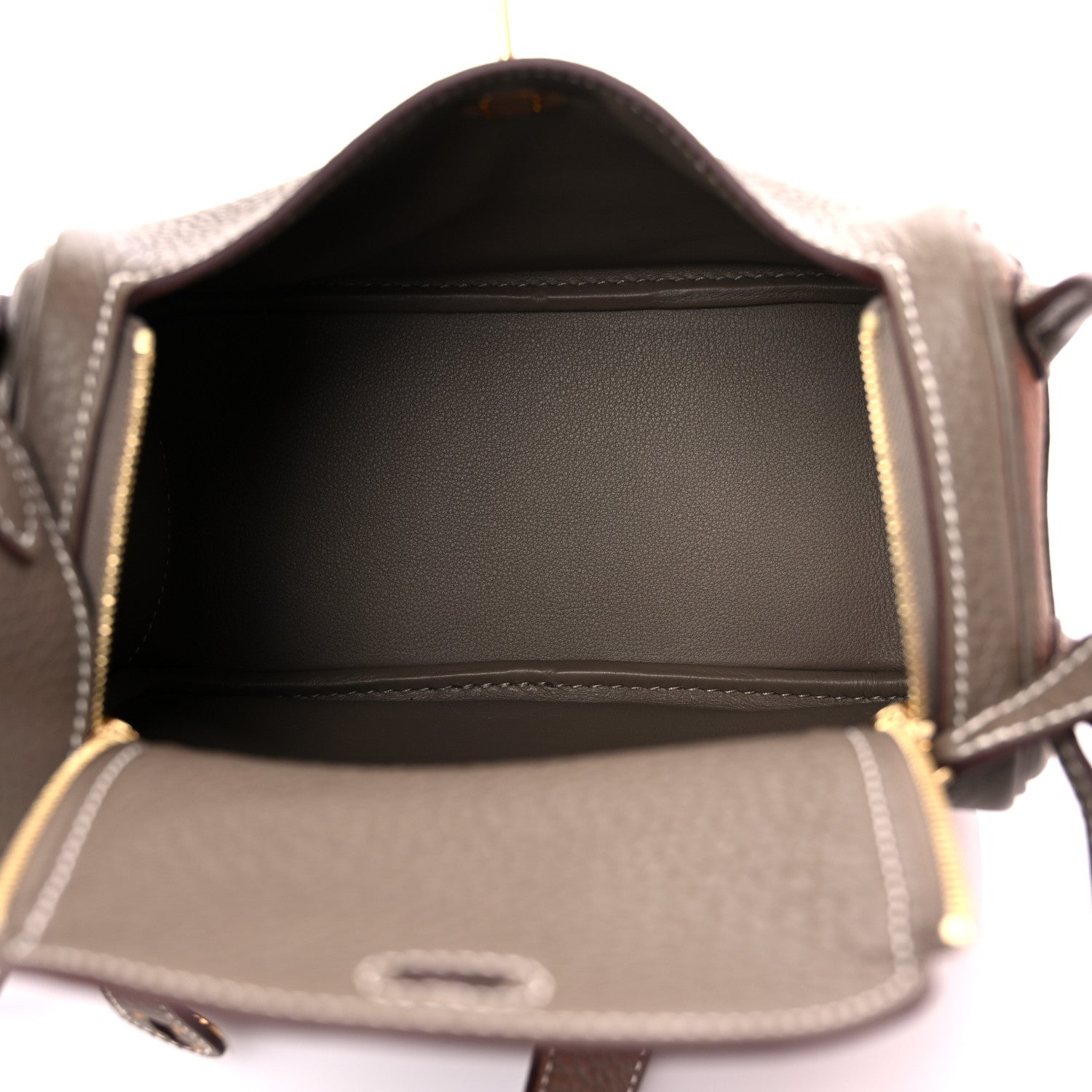 Hermes Taurillon Clemence Mini Lindy 20 Etoupe 5 of 9