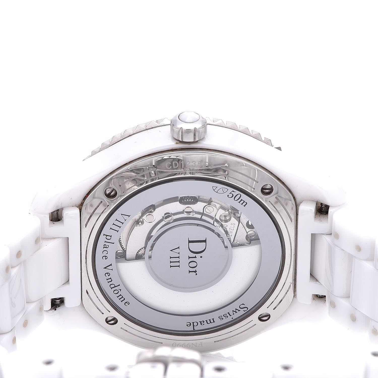 Christian Dior Stainless Steel Ceramic Diamond Mother of Pearl 33mm Dior VIII Automatic Watch White 5 of 9