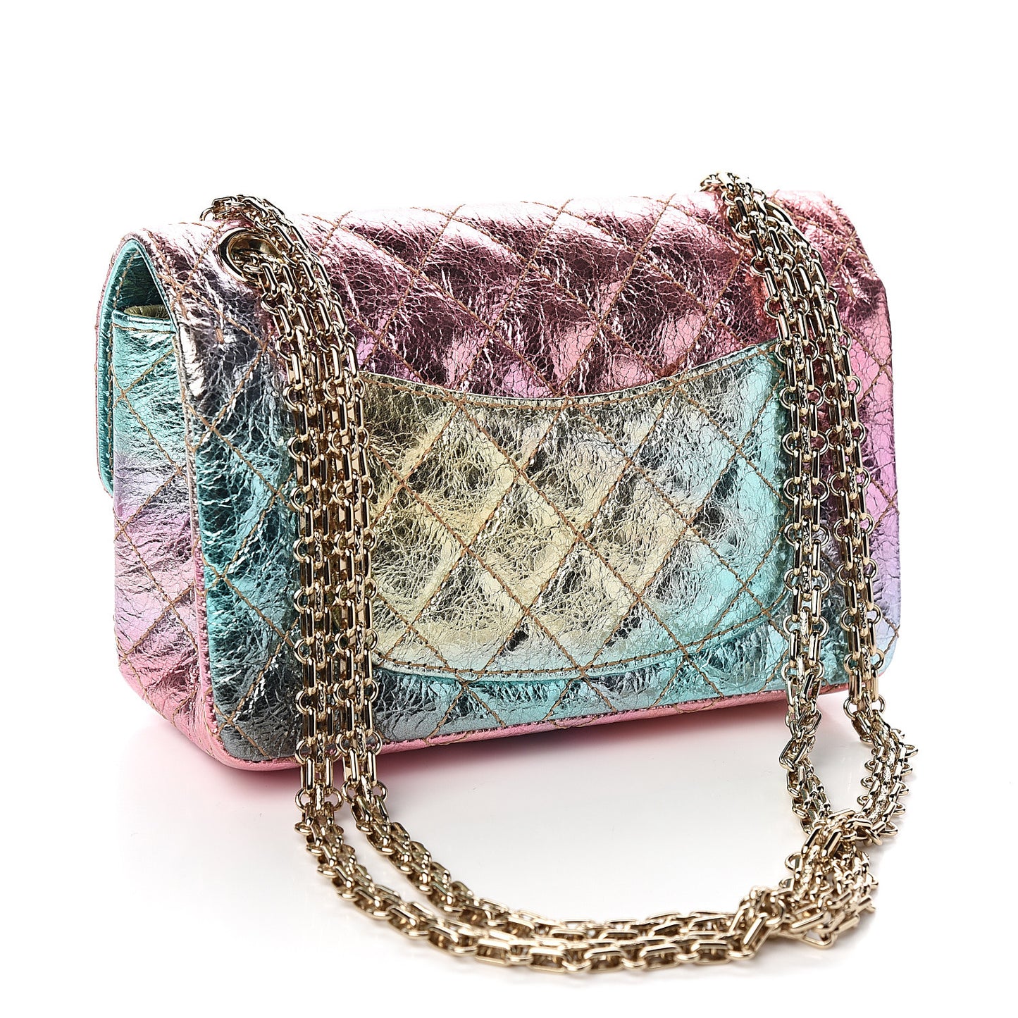 Metallic Goatskin Quilted Mini 2.55 Reissue Flap Multicolor