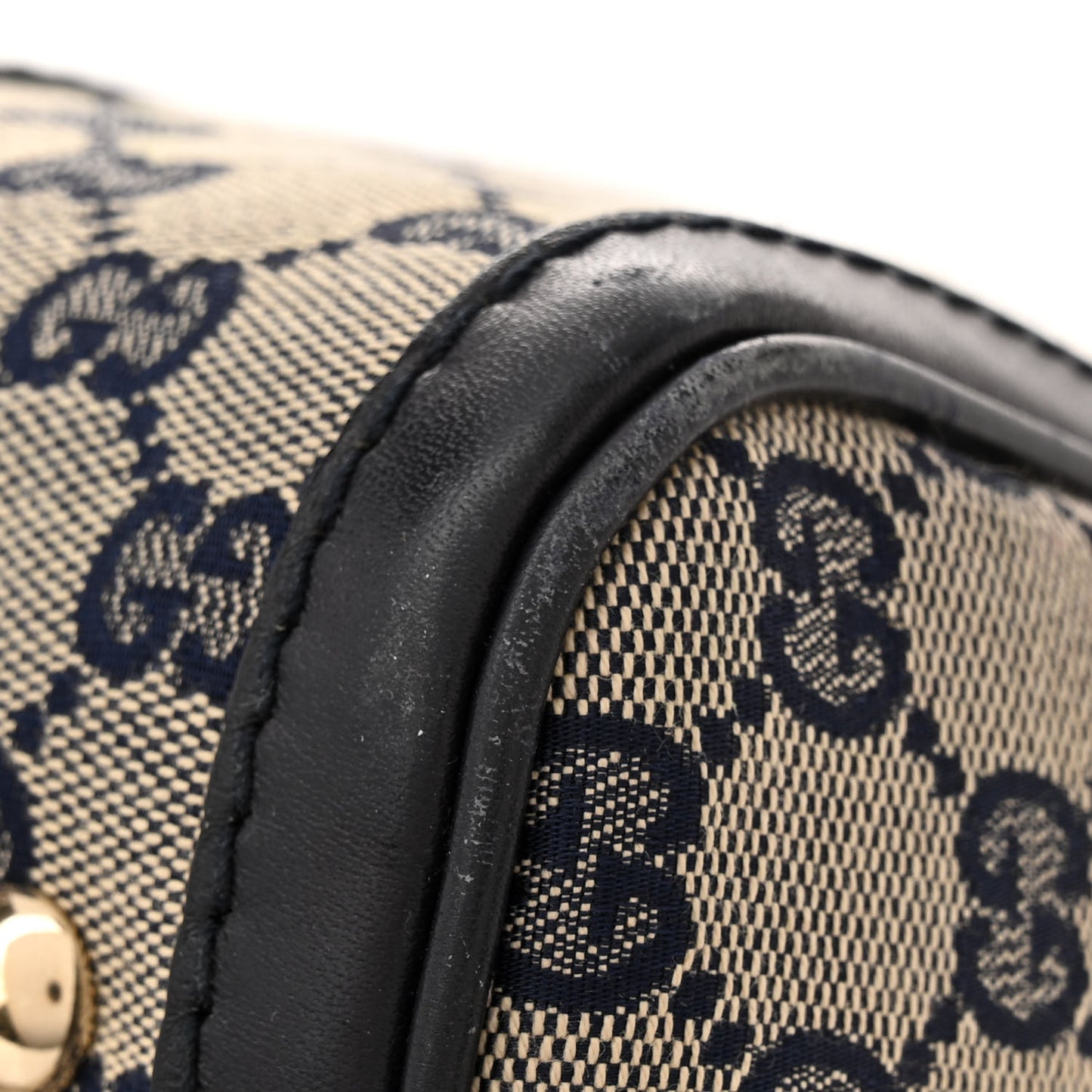 Monogram Selleria Calfskin Vintage Web Medium Boston Beige Blue