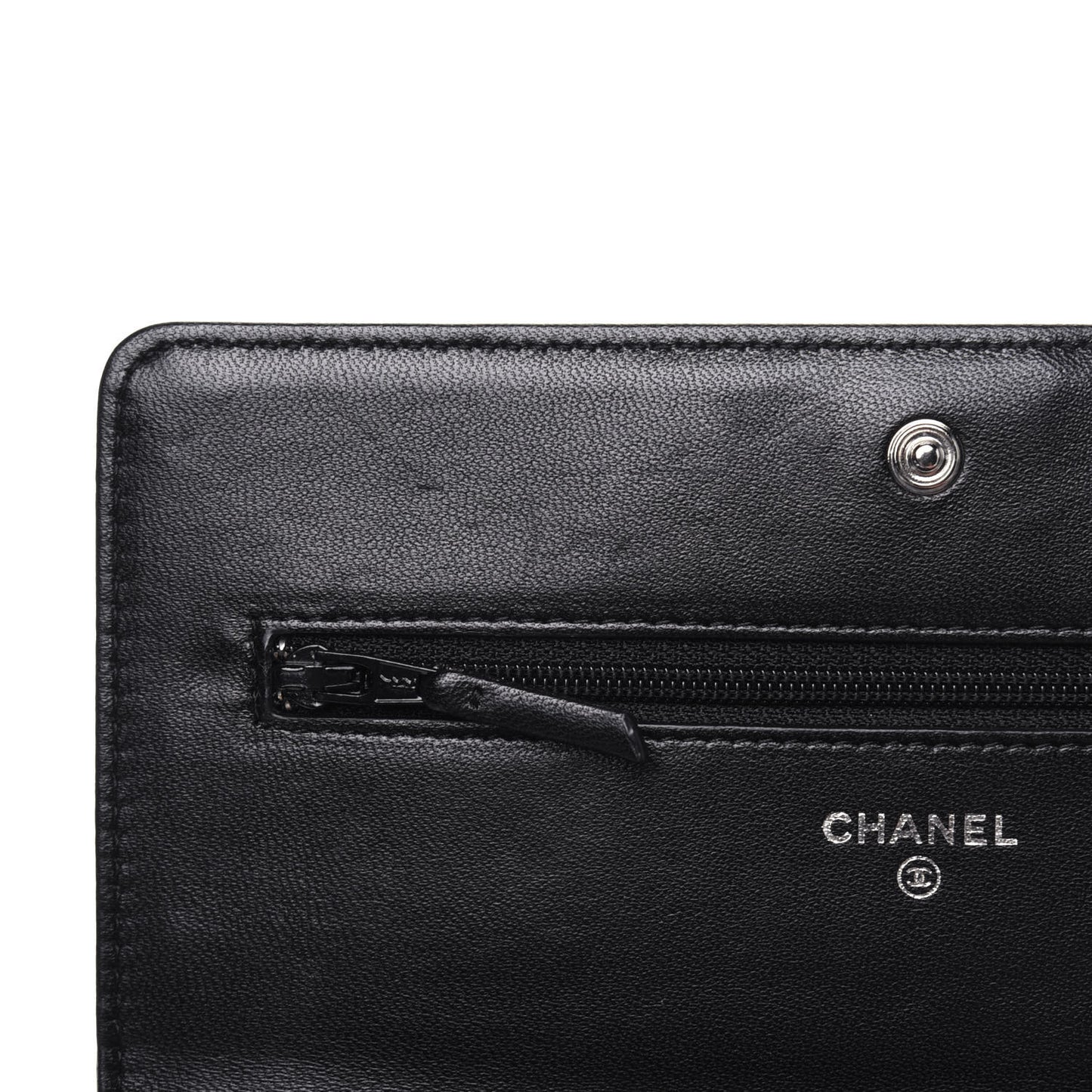 Lambskin Quilted Boy Wallet On Chain WOC Black
