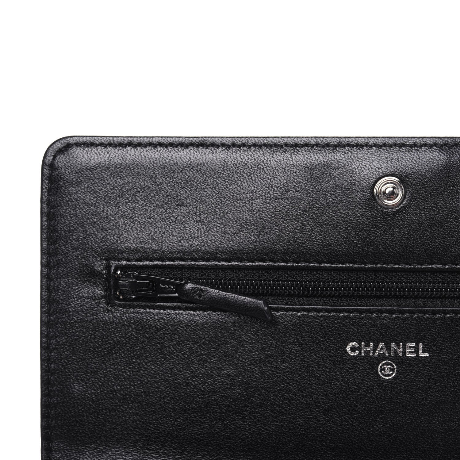 Chanel Lambskin Quilted Boy Wallet On Chain WOC Black 8 of 15