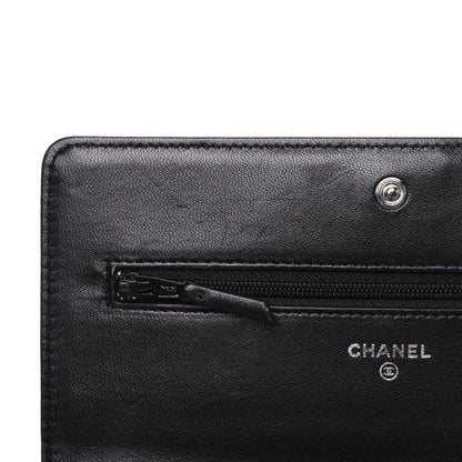 Chanel Lambskin Quilted Boy Wallet On Chain WOC Black 8 of 15