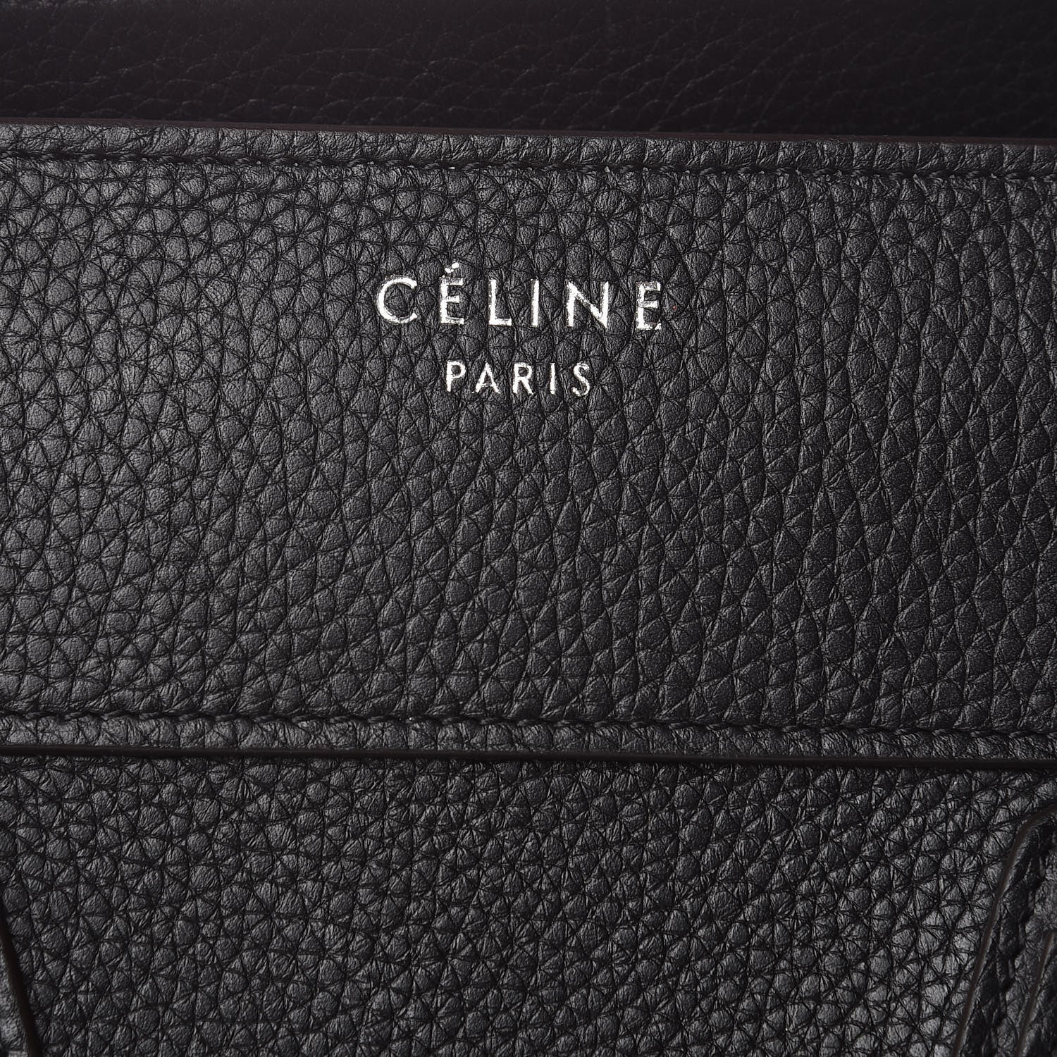 Celine Drummed Calfskin Mini Luggage Black 6 of 12