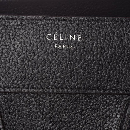 Celine Drummed Calfskin Mini Luggage Black 6 of 12