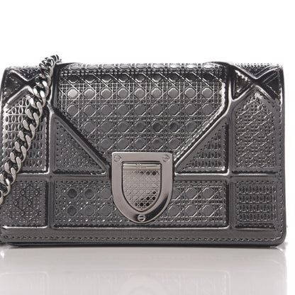 Christian Dior Metallic Patent Micro-Cannage Baby Diorama Flap Bag Onyx Black 9 of 9