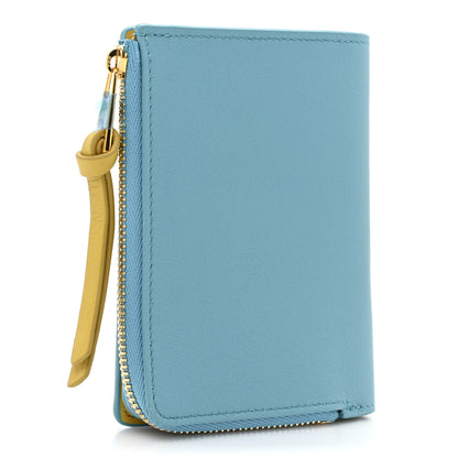 Loewe X HOWLS MOVING CASTLE Calfskin Heen Compact Zip Wallet Light Blue 3 of 12
