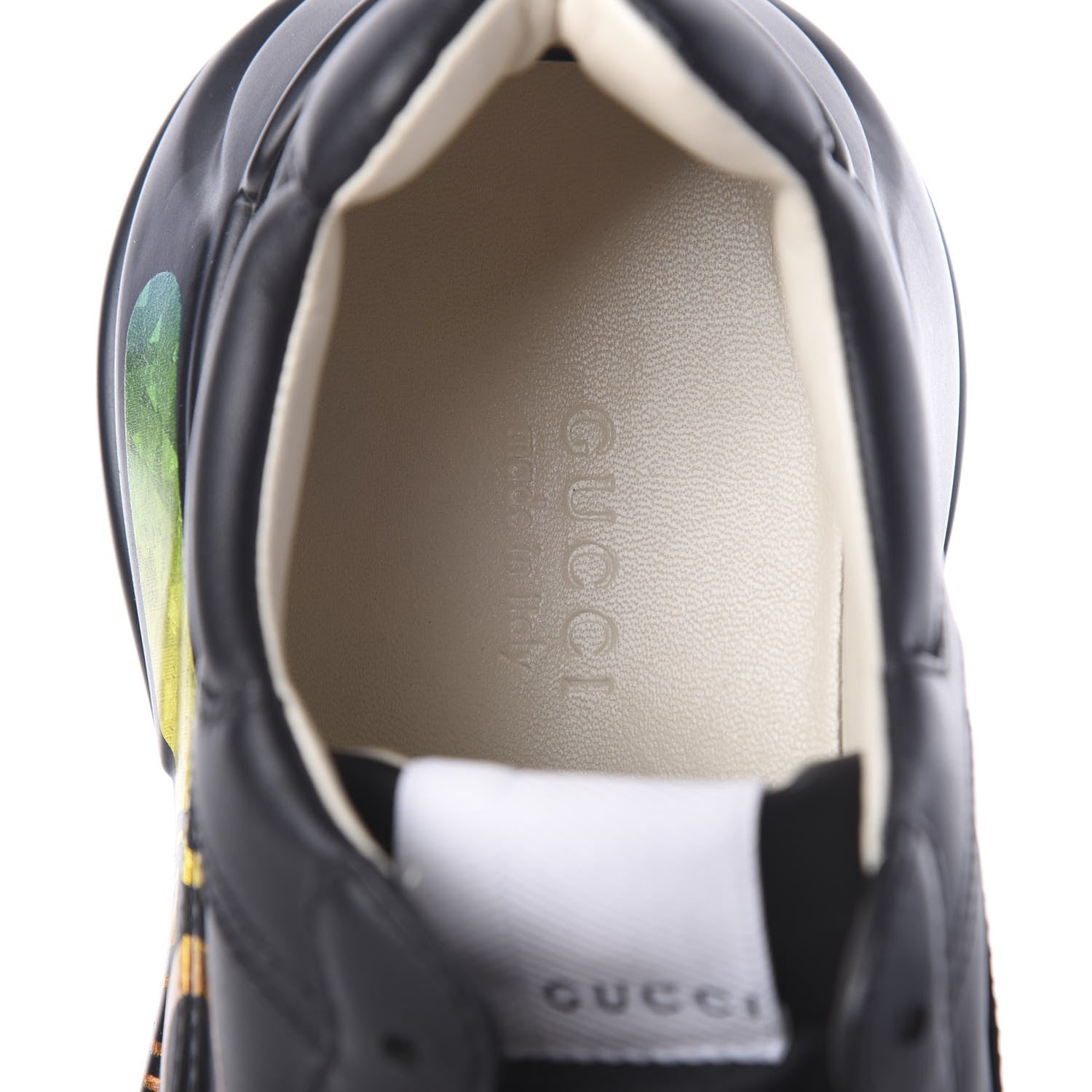Gucci Calfskin Iridescent Logo Womens Rhyton Sneakers 36 Black 6 of 11