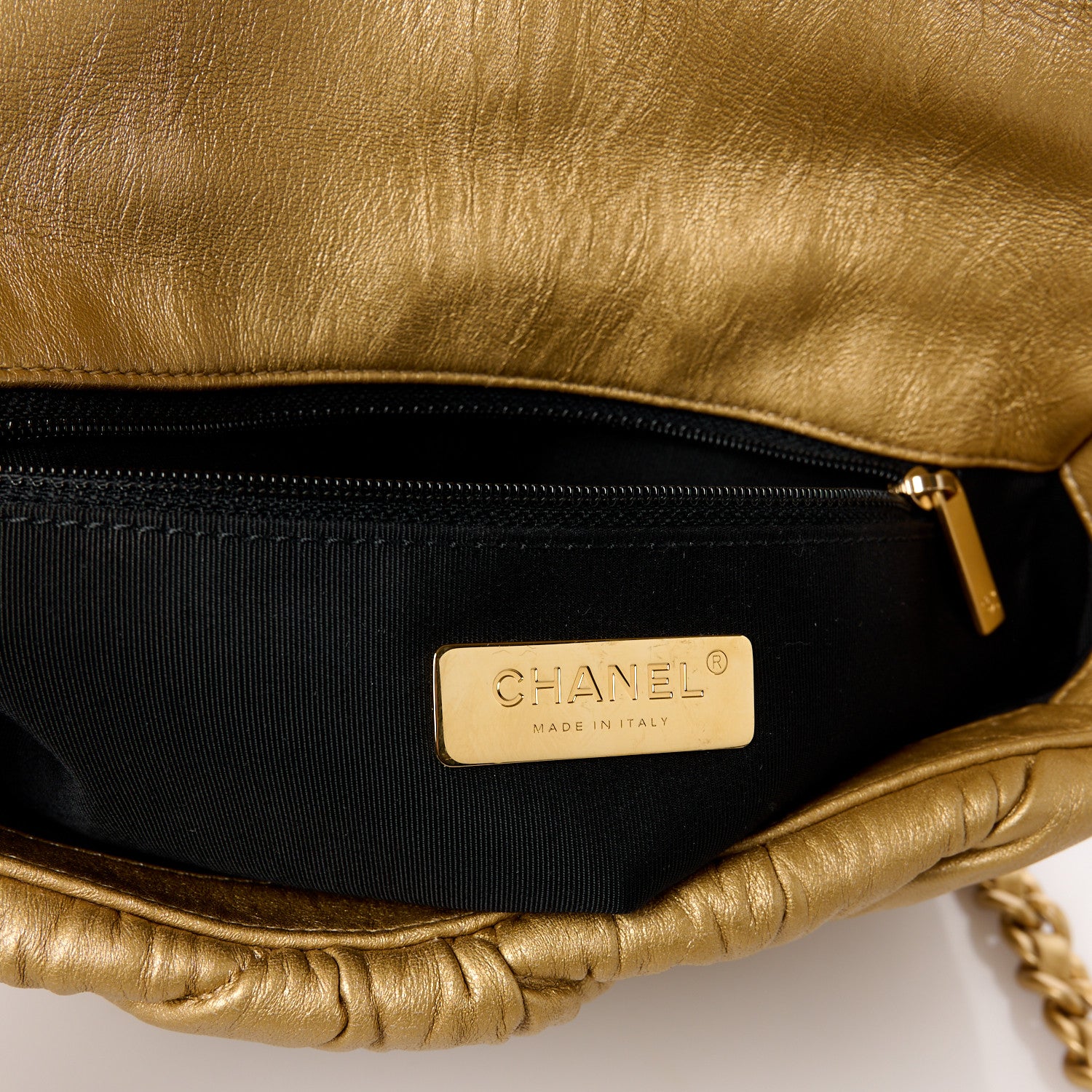 Chanel Iridescent Lambskin Quilted Medium Chanel 19 Flap Golden 6 of 10