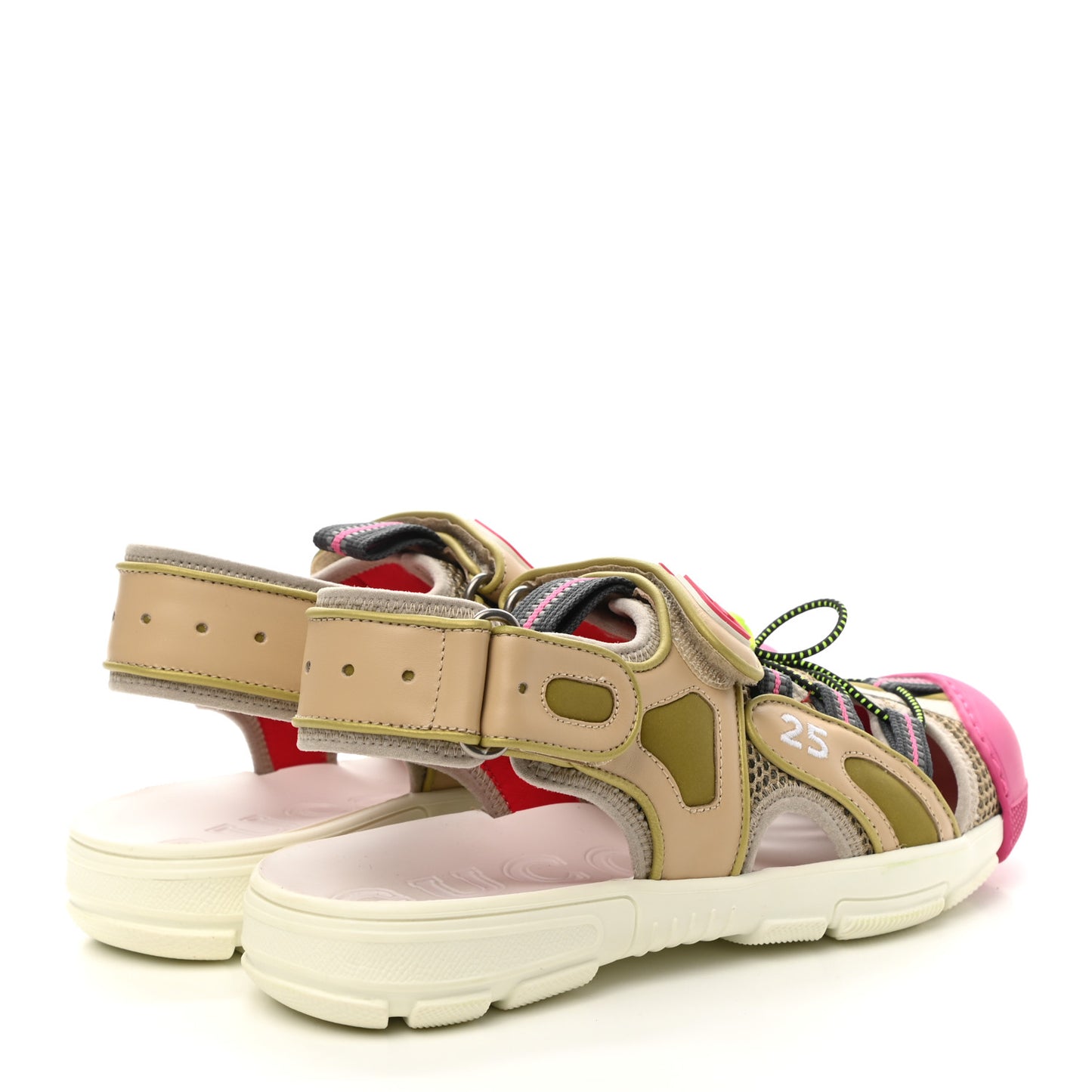 Mesh Fabric Tinsel Sport Sandals 37 Loess Sand Box Pink