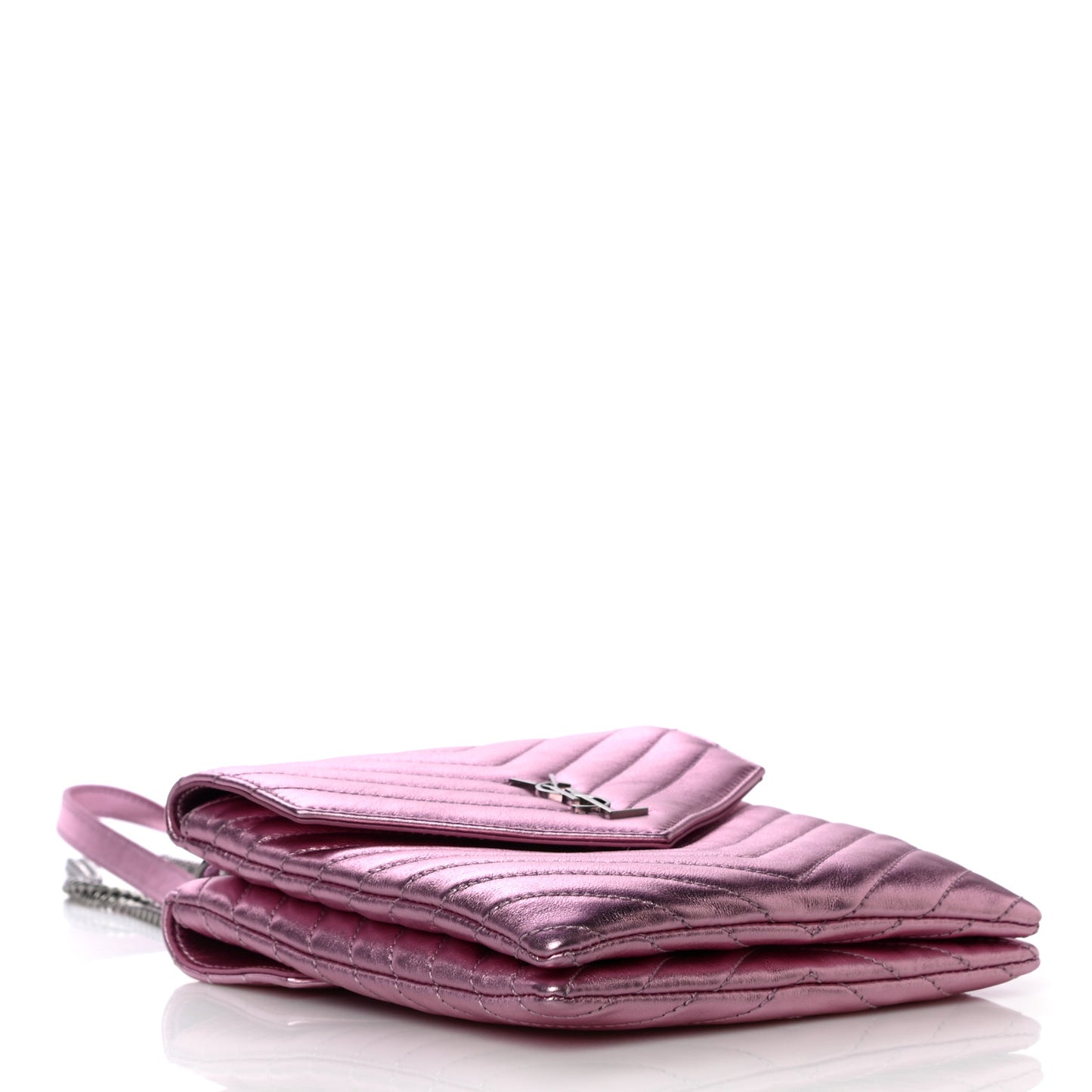 Metallic Lambskin Matelasse Monogram Double Flap Bag Azalea