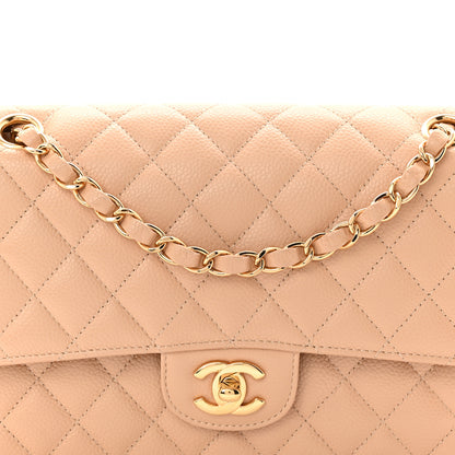 Chanel Caviar Quilted Medium Double Flap Beige 8 of 11