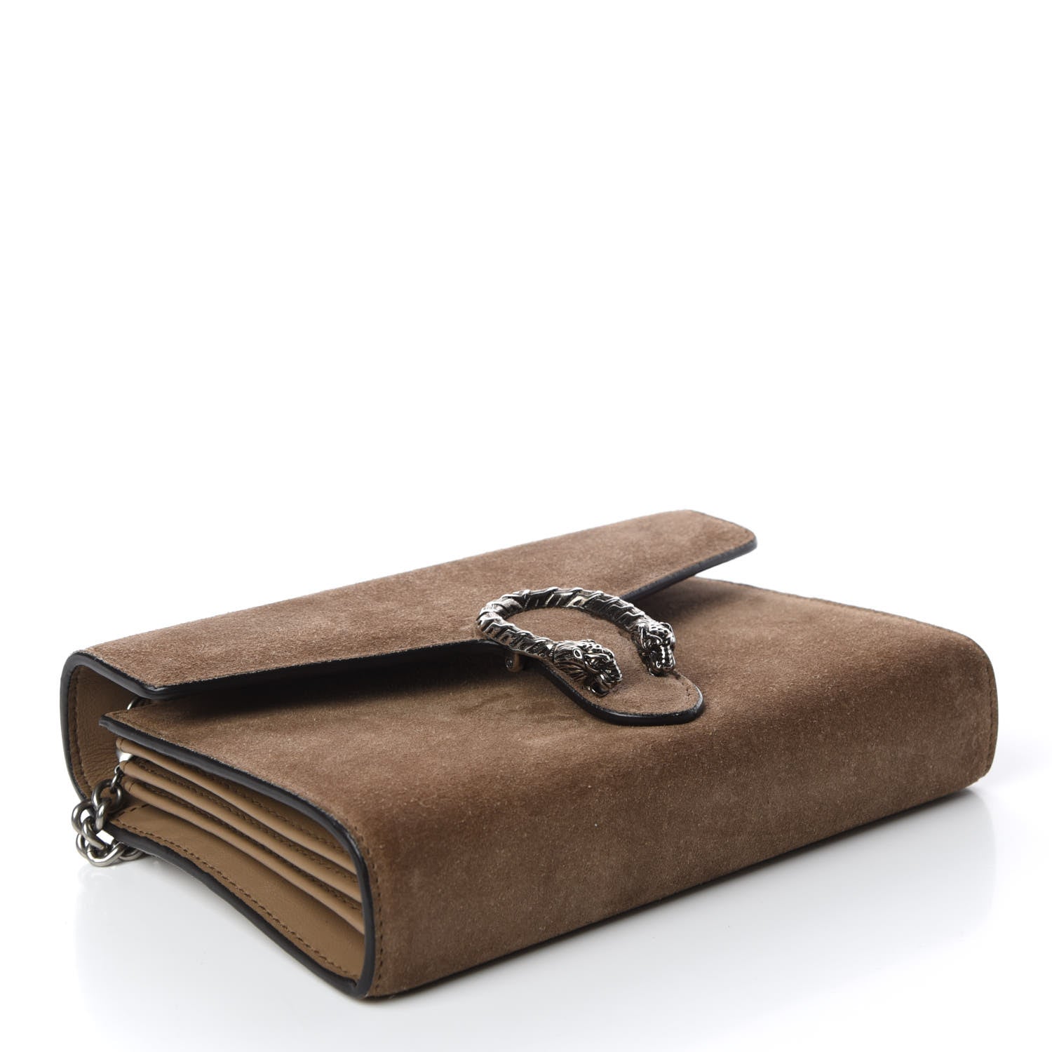 Gucci Suede Mini Dionysus Chain Wallet Taupe 4 of 10