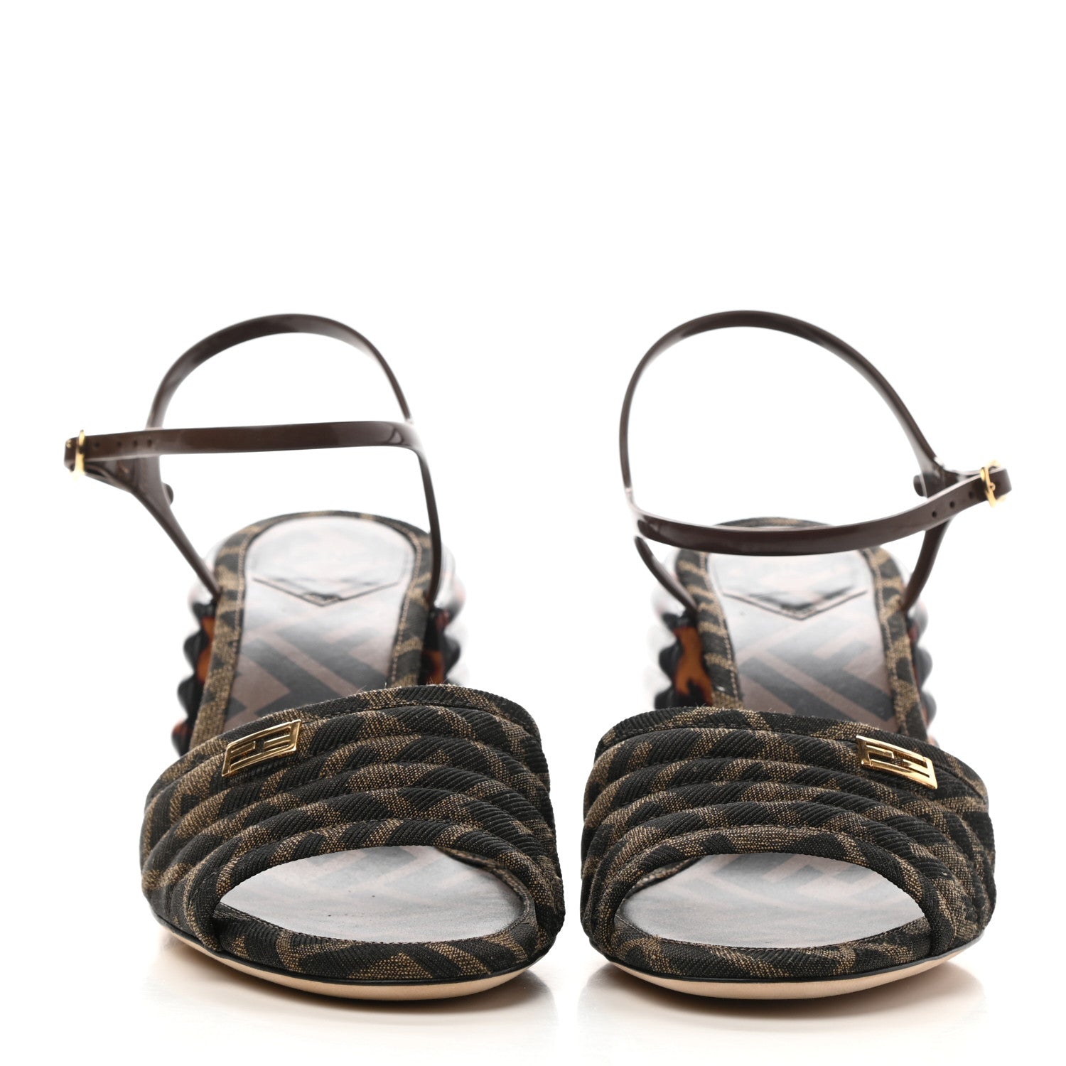 Fendi FF Tortoise Promenade Pumps 37 Tobacco 2 of 7