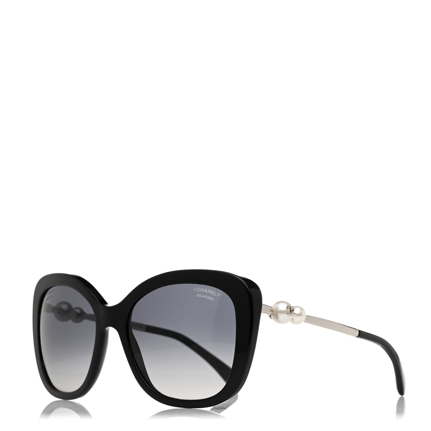 Acetate Polarized Butterfly Winter Pearl Sunglasses 5339-H-A Black