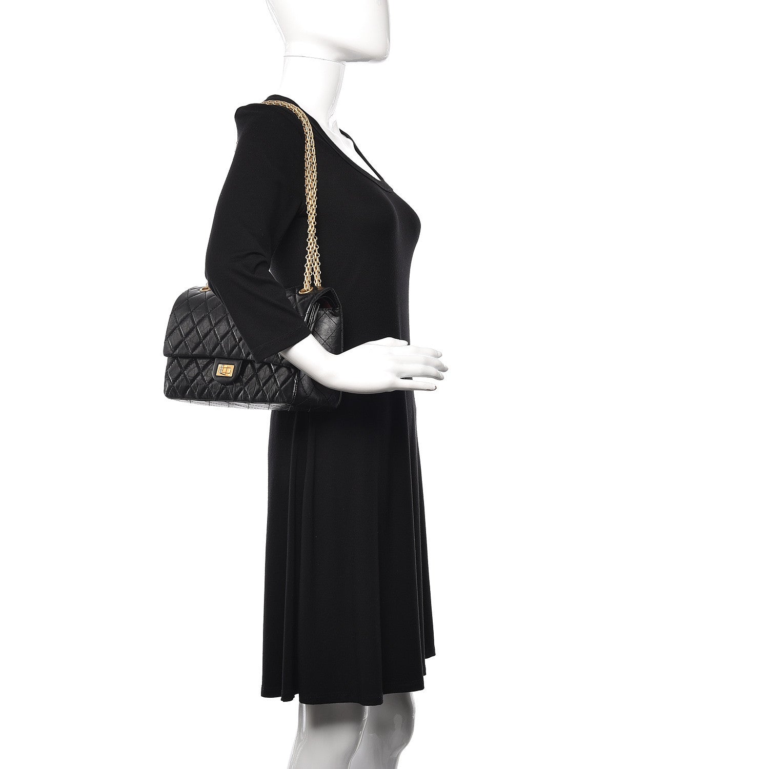 Chanel Aged Calfskin Quilted 2.55 Reissue 226 Flap Black 2 of 12